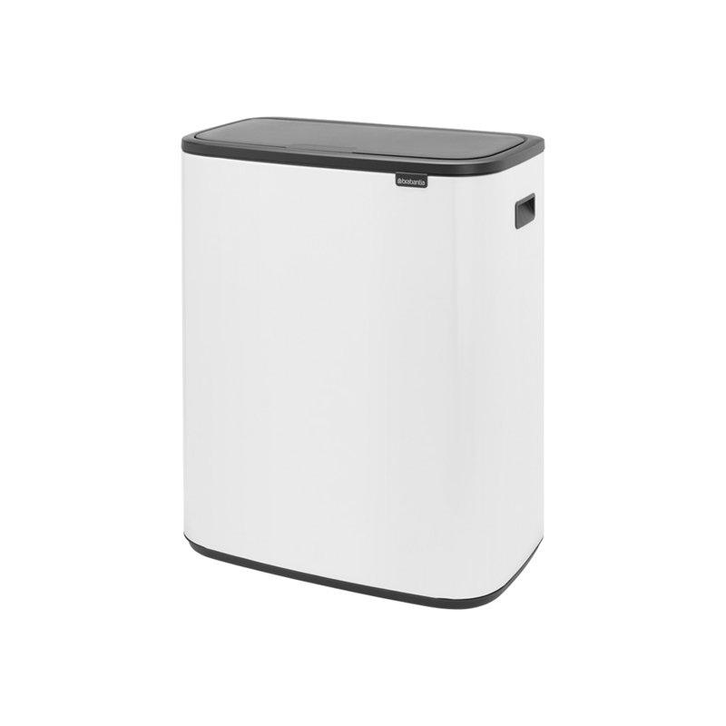 Brabantia Bo Touch Top Dual Compartment Recycling Trash Can, 2 x 8